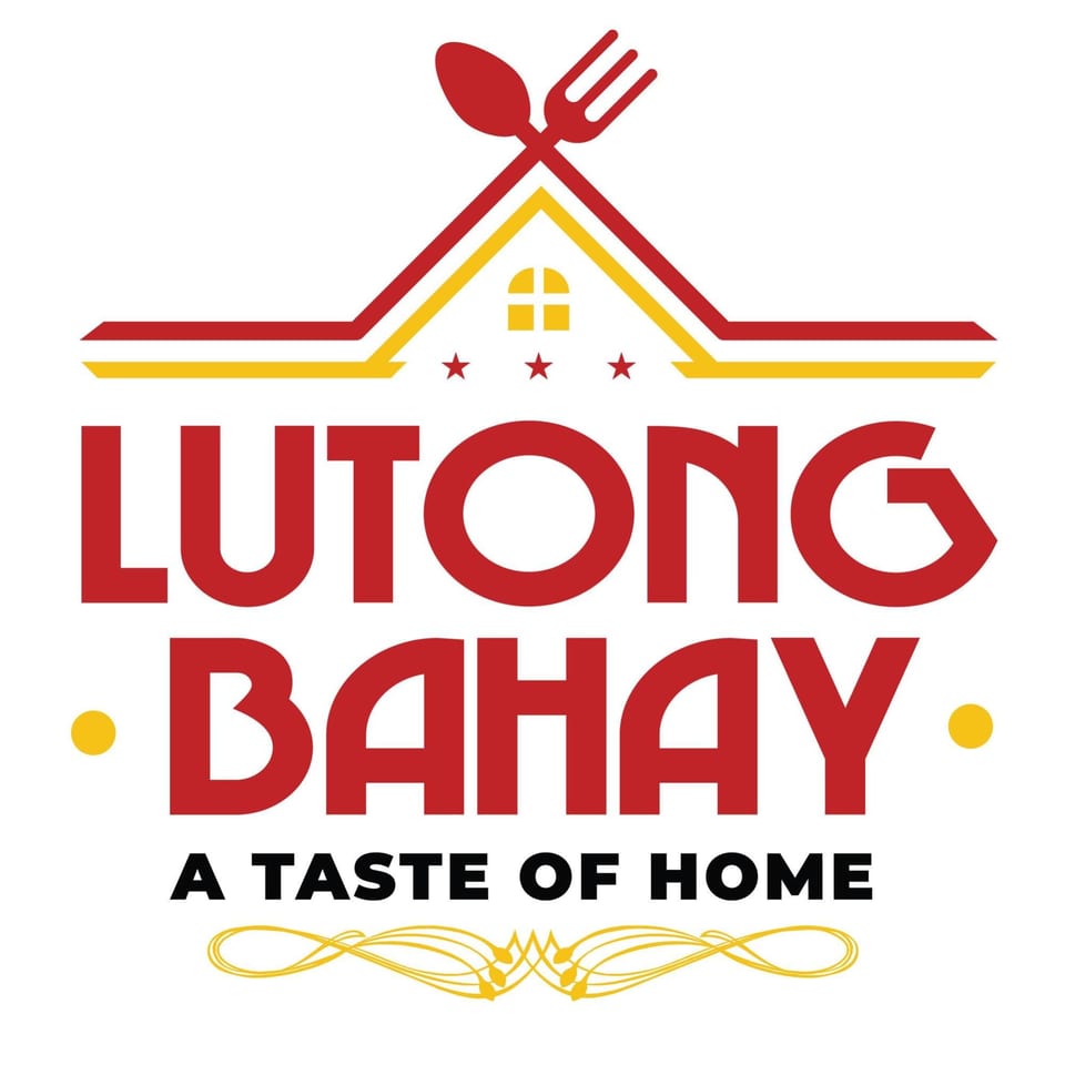 Lutong Bahay logo with a house roof, spoon, fork, and text "A Taste of Home".