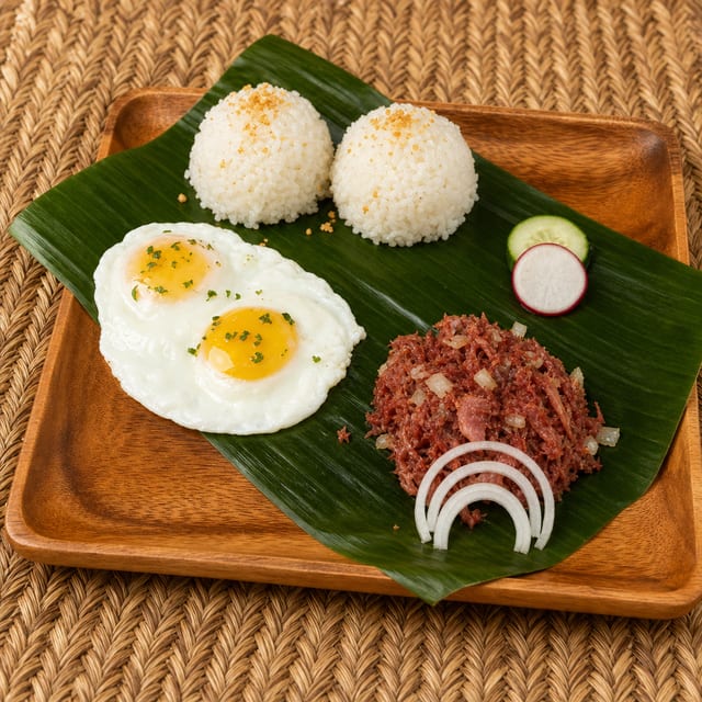 CORNED BEEF SILOG.